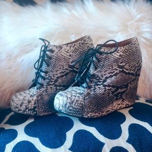 Jeffrey Campbell Snake Skin Wedges